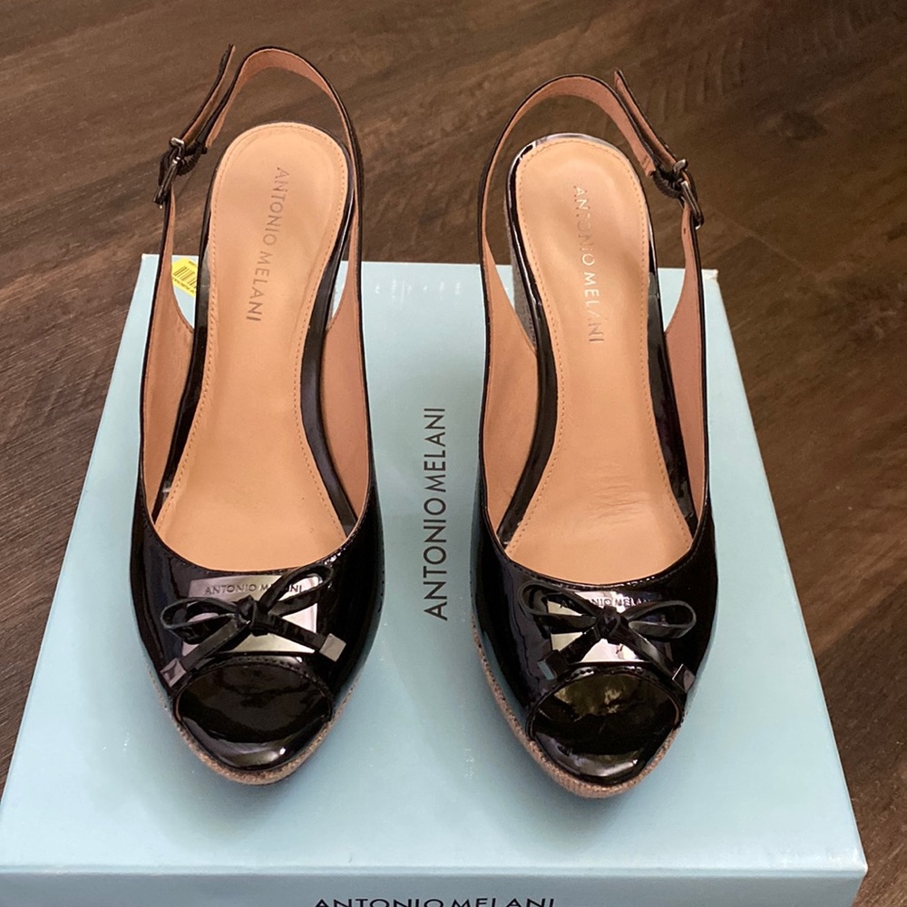 Antonio Melanie Black Racquelle Sandal size 8